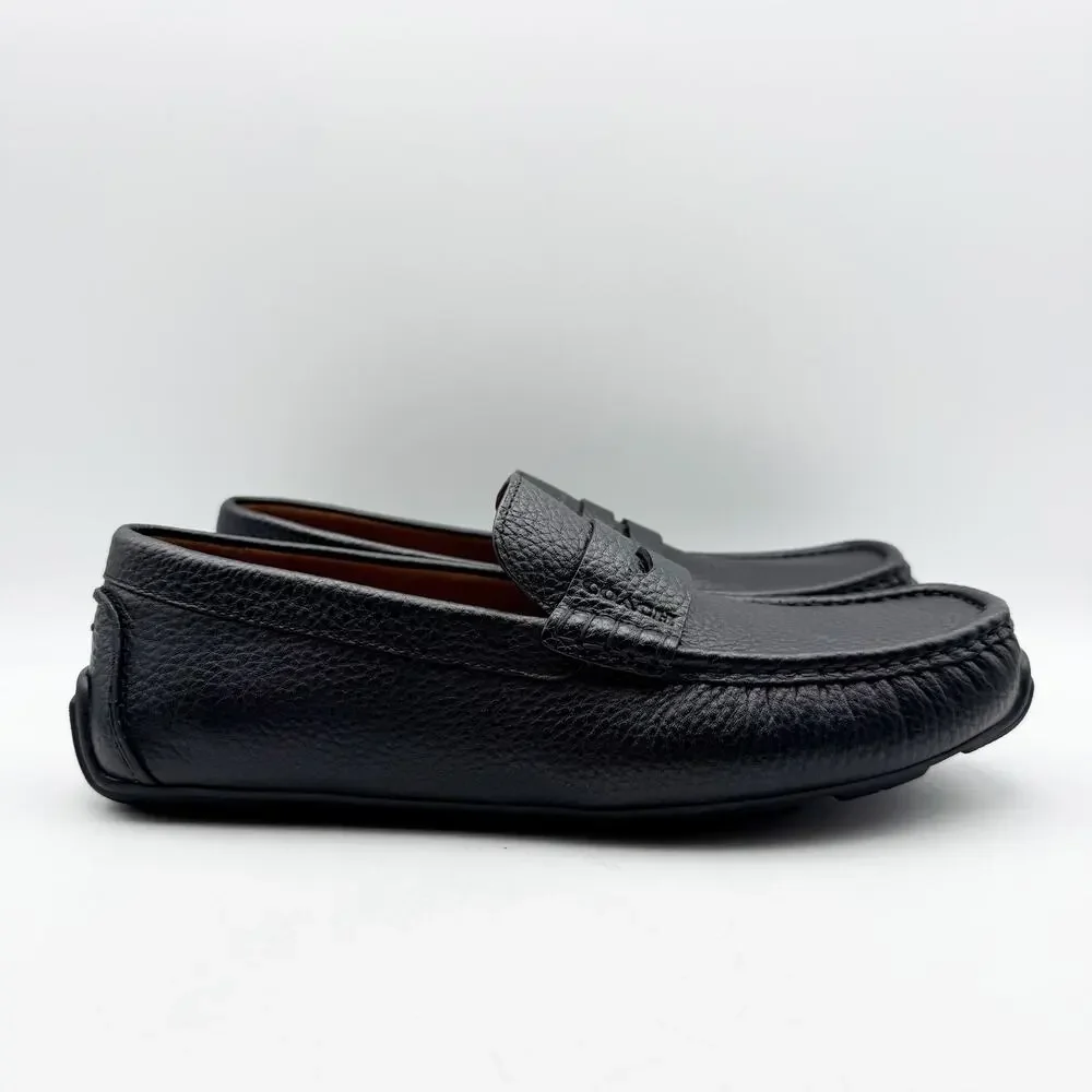 Coach Mens Luca Driver Loafer US 7.5 EU 40.5 Black Leather Slip On Round Toe NIB